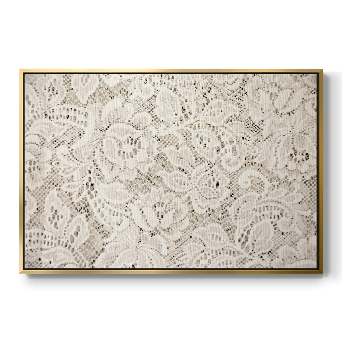 Vintage Abstract Print-XX Framed in Gold Wood Gallery Wrapped Canvas 25 in. x 37 in.