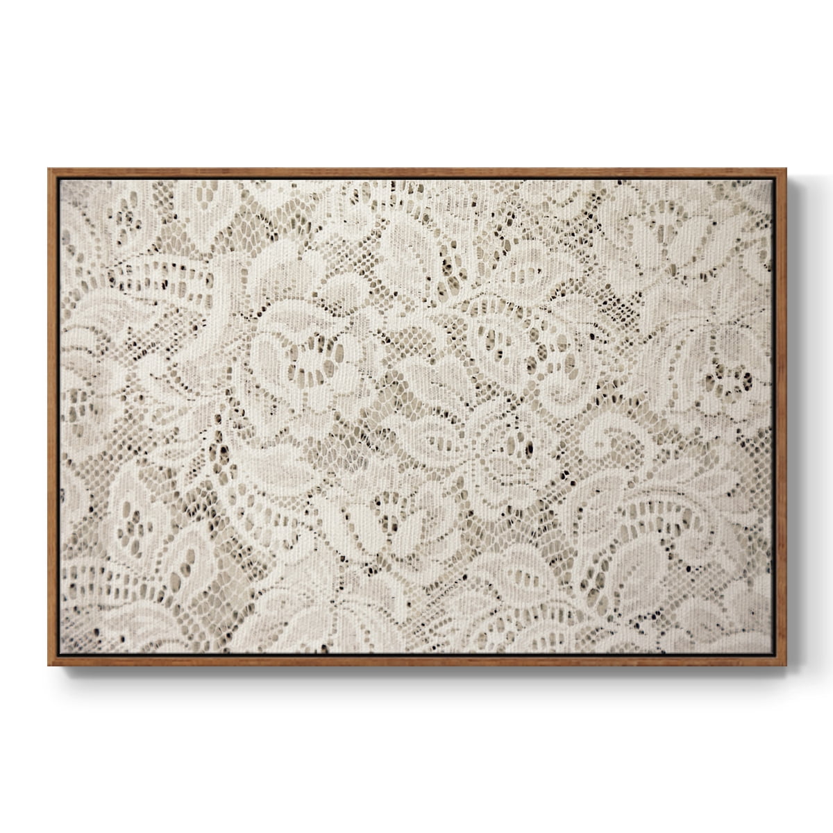 Vintage Abstract Print-XX Framed in Walnut Wood Gallery Wrapped Canvas 25 in. x 37 in.