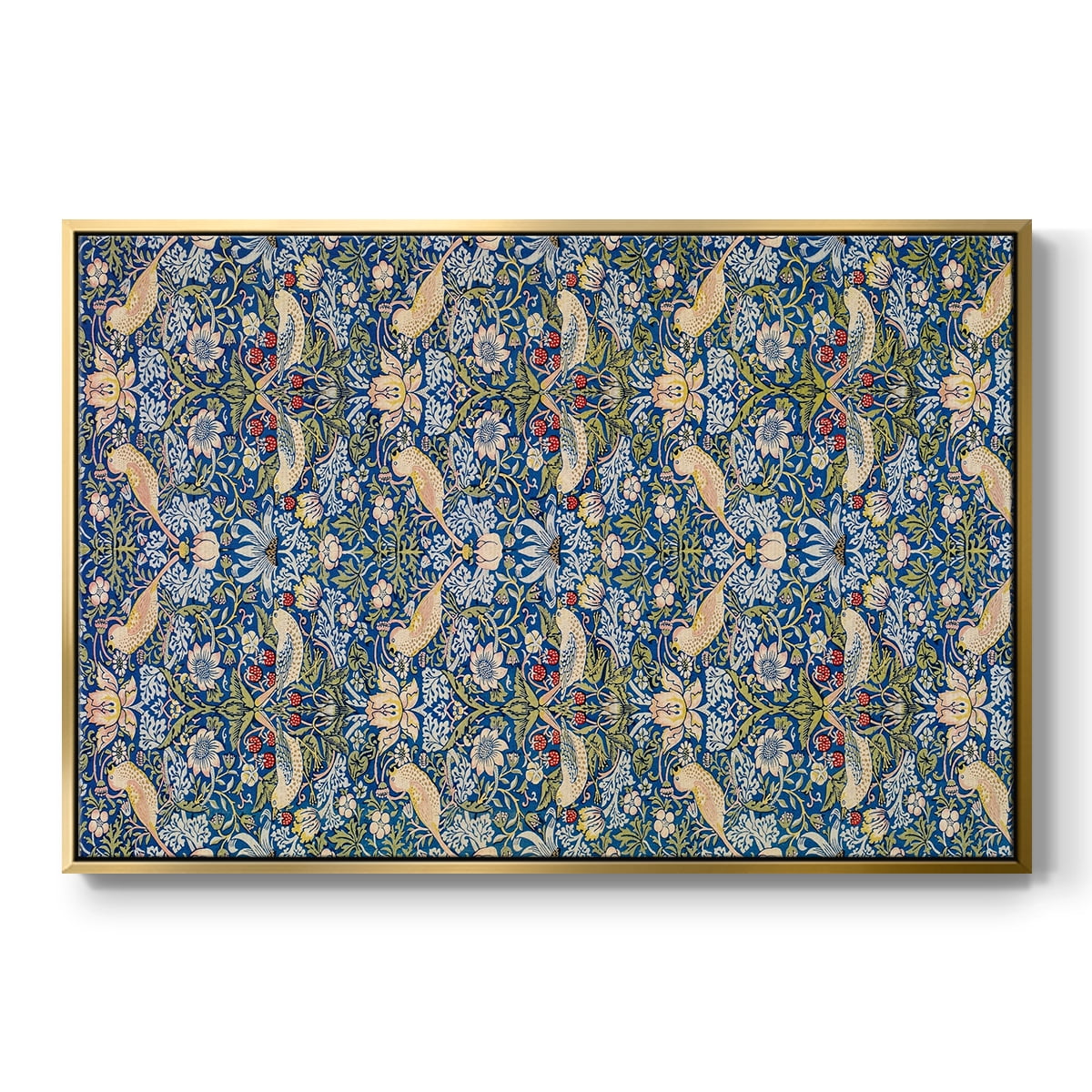Vintage Abstract Print-XXI Framed in Gold Wood Gallery Wrapped Canvas 25 in. x 37 in.