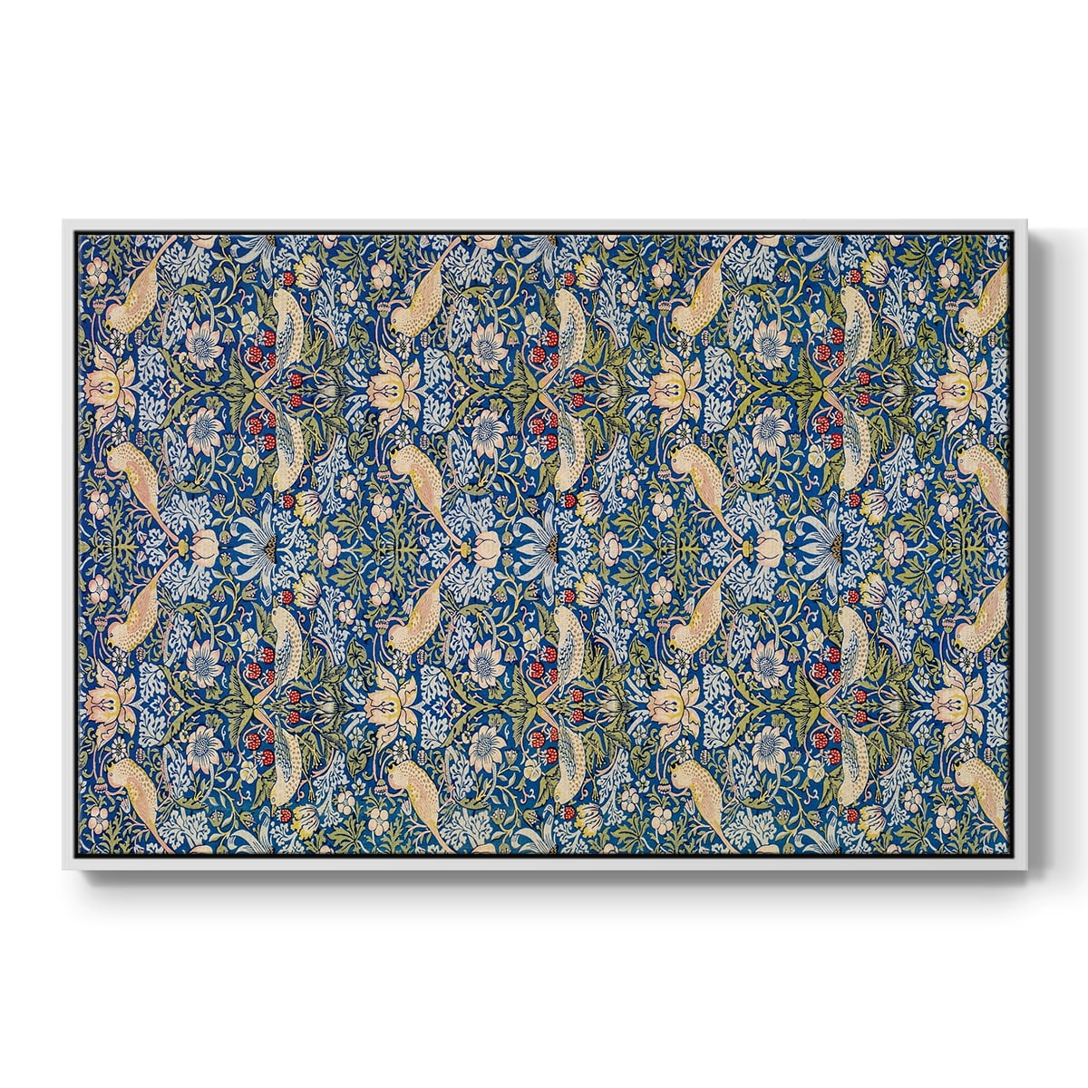 Vintage Abstract Print-XXI Framed in White Wood Gallery Wrapped Canvas 25 in. x 37 in.
