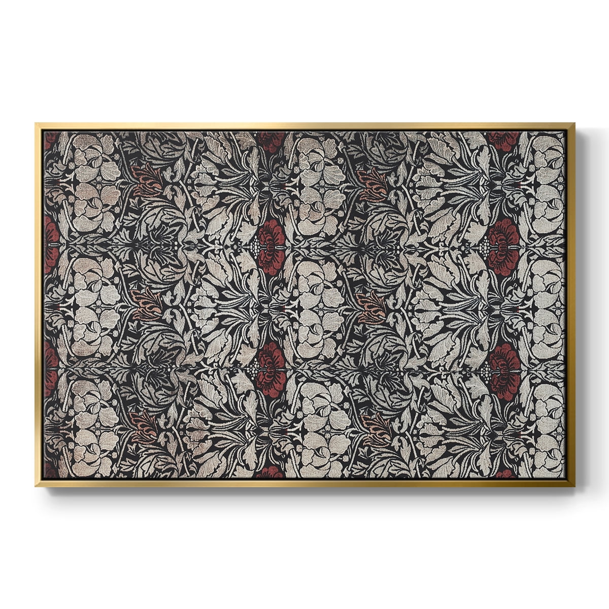 Vintage Abstract Print-XXII Framed in Gold Wood Gallery Wrapped Canvas 27 in. x 41 in.