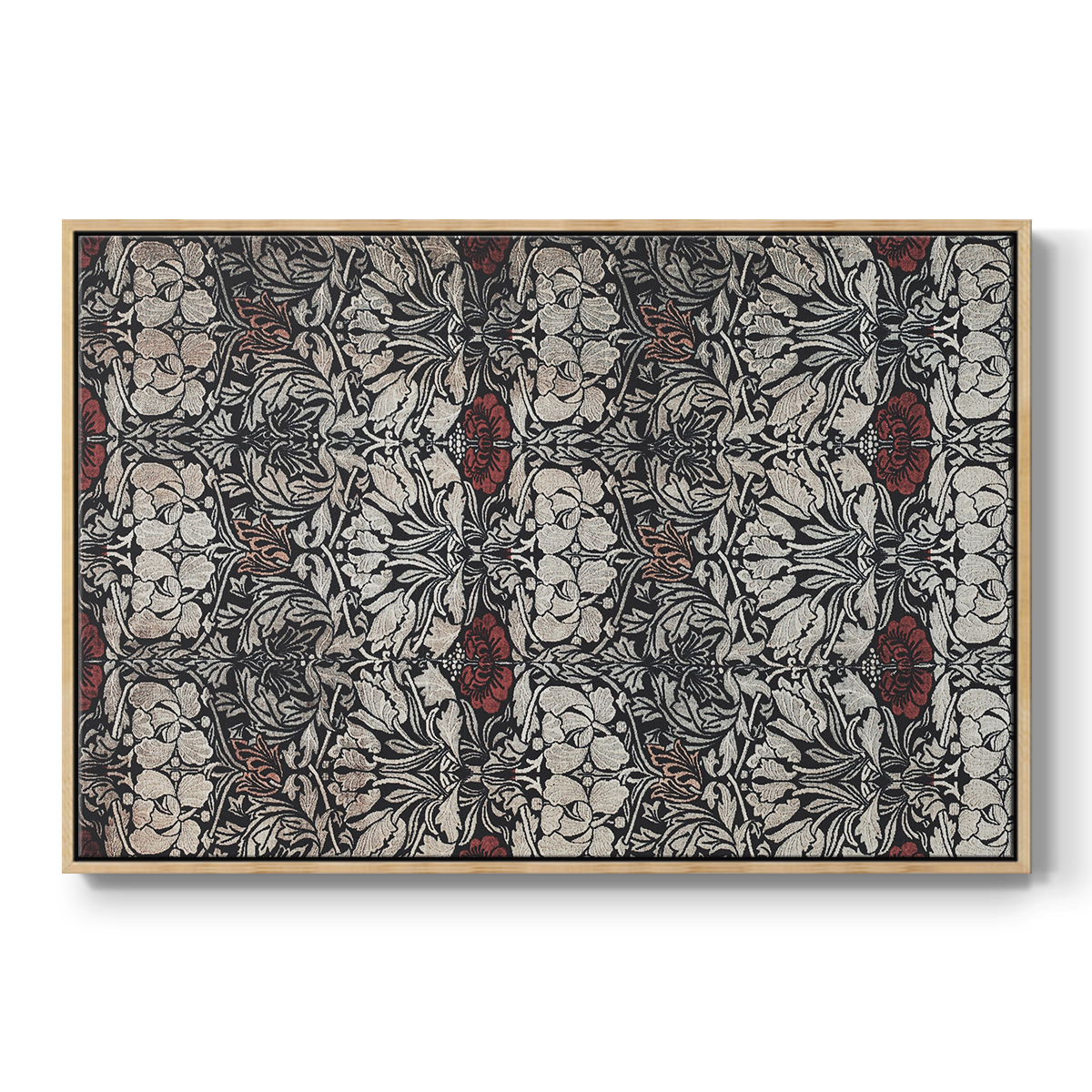 Vintage Abstract Print-XXII Framed in Natural Wood Wood Gallery Wrapped Canvas 17 in. x 25 in.