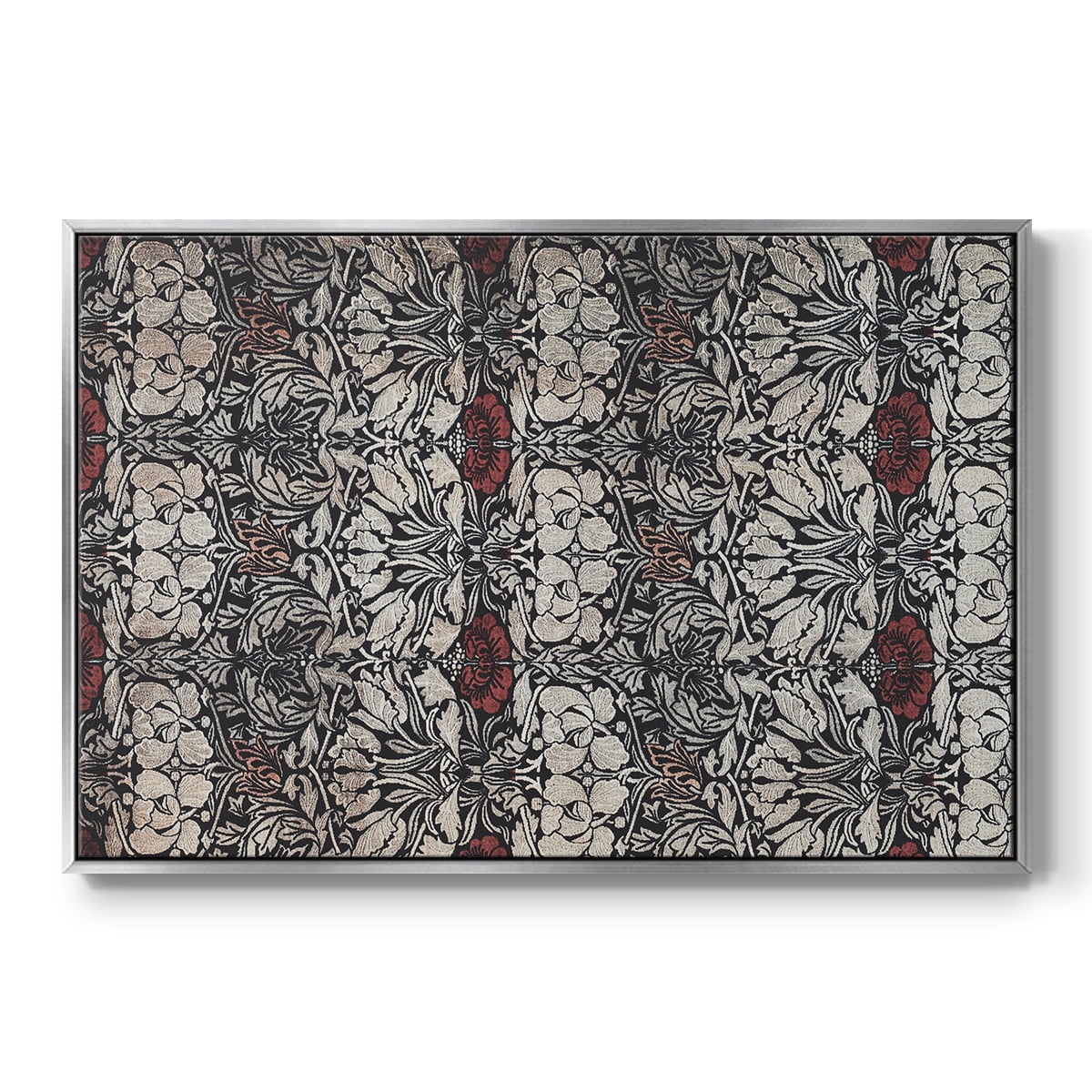Vintage Abstract Print-XXII Framed in Silver Wood Gallery Wrapped Canvas 27 in. x 41 in.