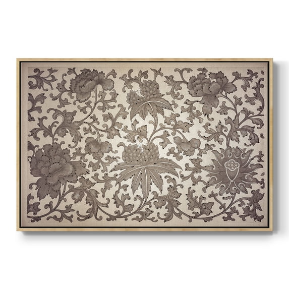 Vintage Abstract Print-XXIII Framed in Natural Wood Wood Gallery Wrapped Canvas 17 in. x 25 in.