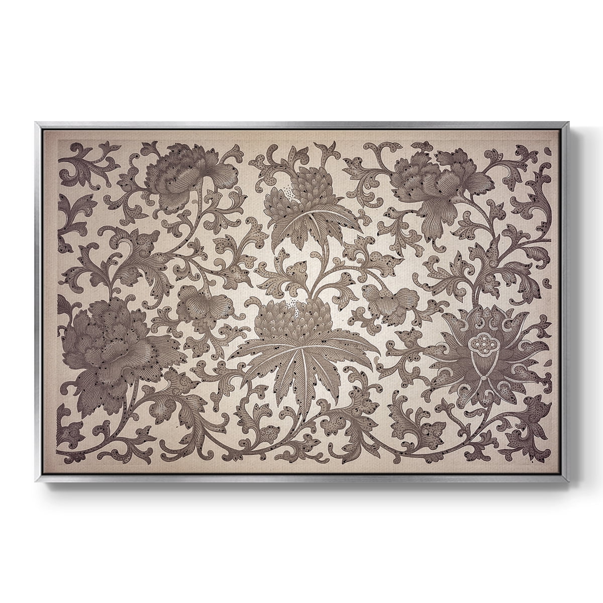 Vintage Abstract Print-XXIII Framed in Silver Wood Gallery Wrapped Canvas 17 in. x 25 in.