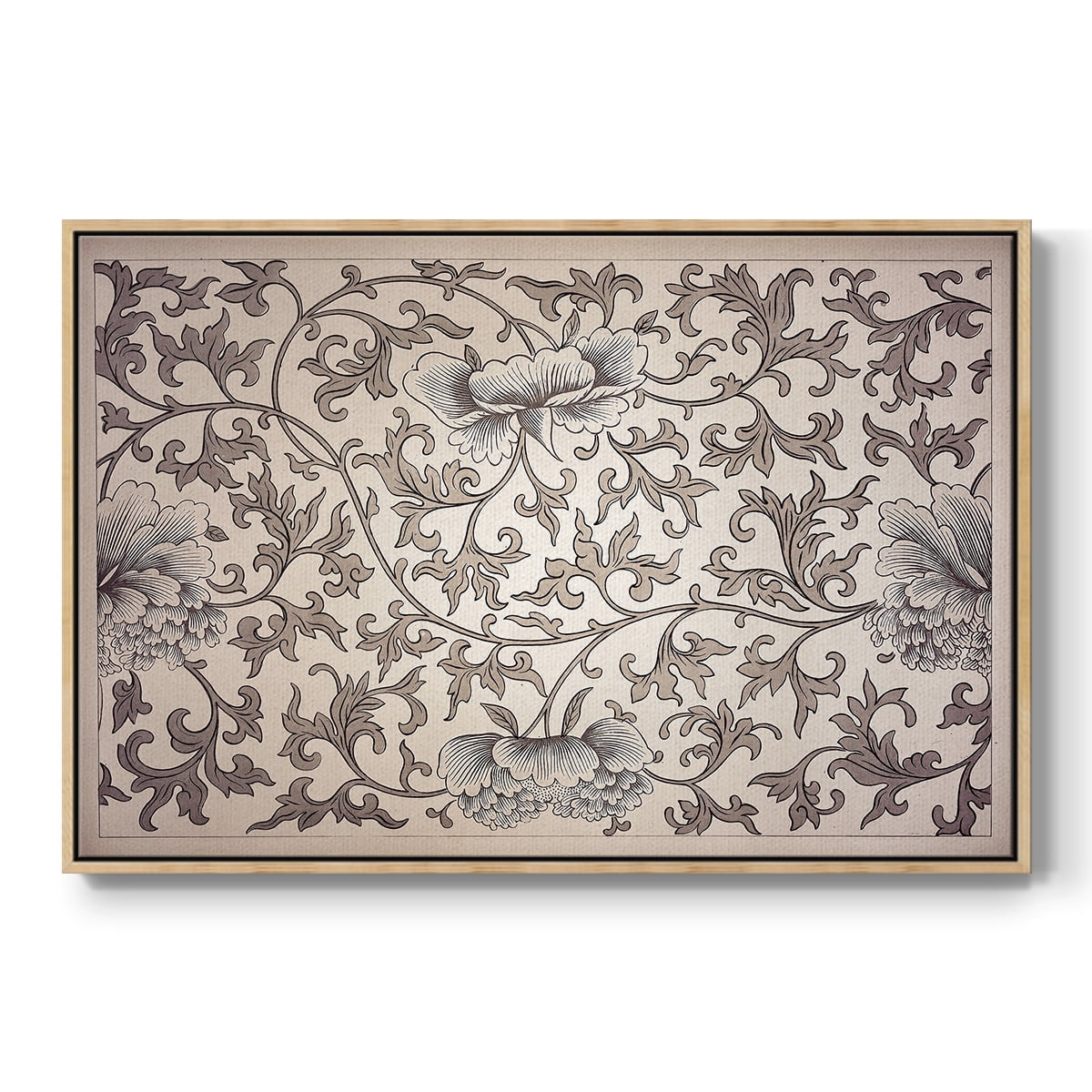 Vintage Abstract Print-XXIV Framed in Natural Wood Wood Gallery Wrapped Canvas 25 in. x 37 in.