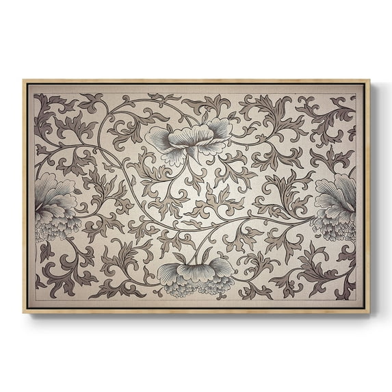 Vintage Abstract Print-XXIV Framed in Natural Wood Wood Gallery Wrapped Canvas 25 in. x 37 in.