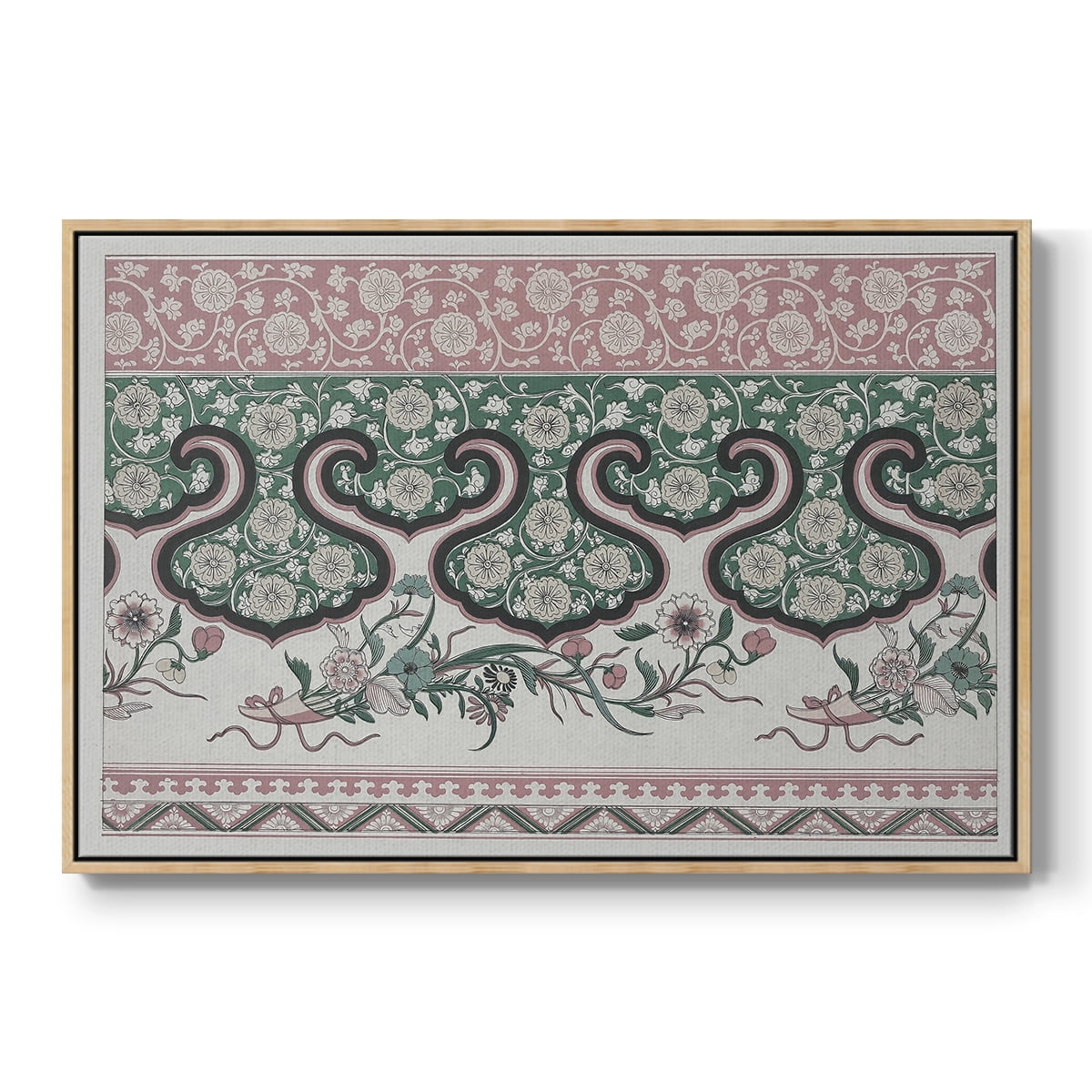 Vintage Abstract Print-XXIX Framed in Natural Wood Wood Gallery Wrapped Canvas 17 in. x 25 in.