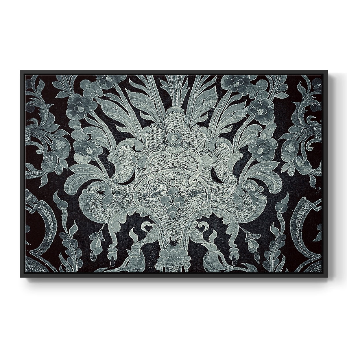 Vintage Abstract Print-XXVI Framed in Black Wood Gallery Wrapped Canvas 17 in. x 25 in.