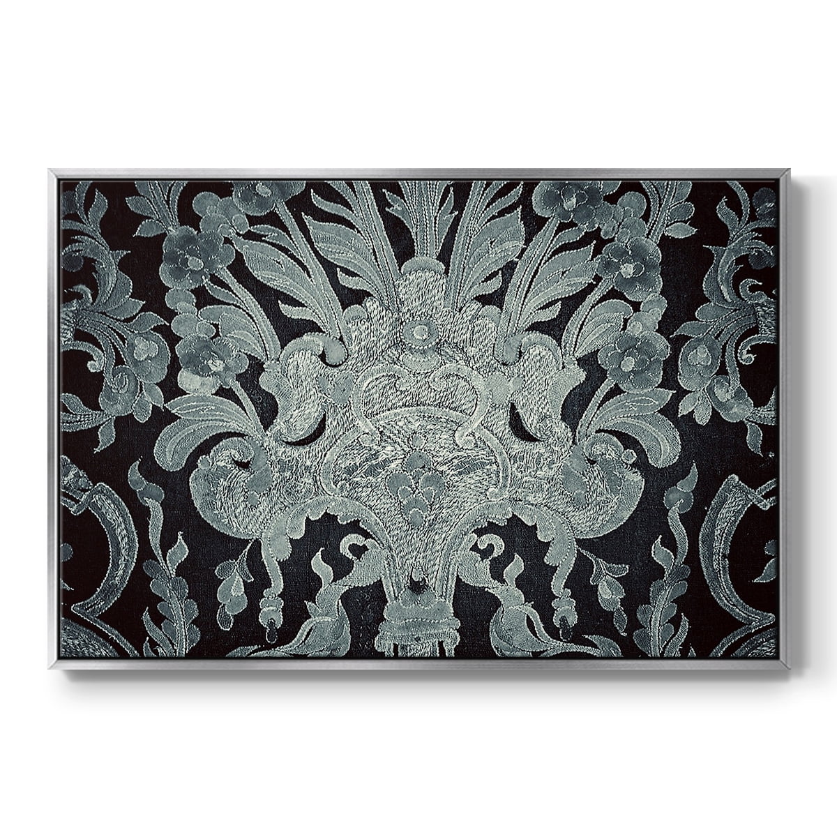 Vintage Abstract Print-XXVI Framed in Silver Wood Gallery Wrapped Canvas 27 in. x 41 in.