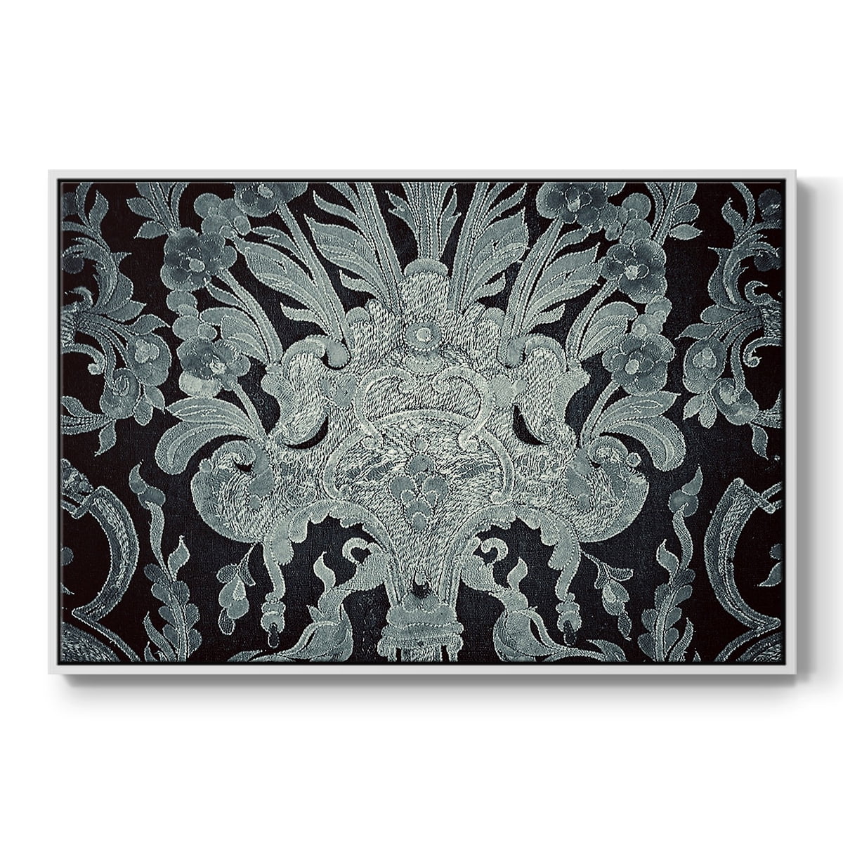 Vintage Abstract Print-XXVI Framed in White Wood Gallery Wrapped Canvas 27 in. x 41 in.