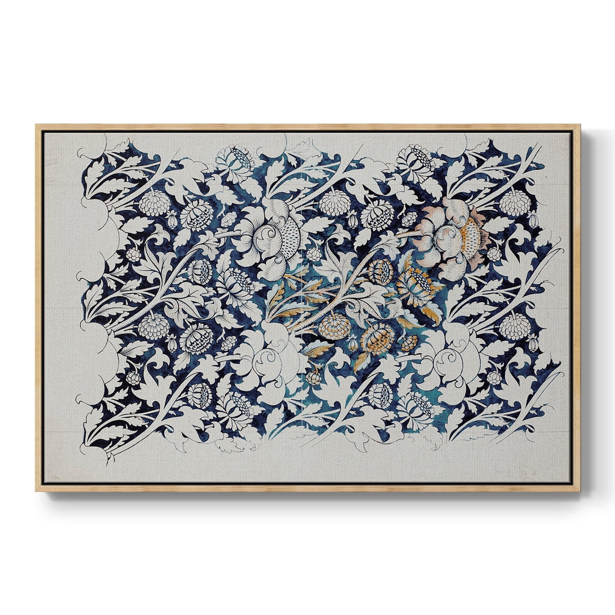 Vintage Abstract Print-XXVII Framed in Natural Wood Wood Gallery Wrapped Canvas 27 in. x 41 in.