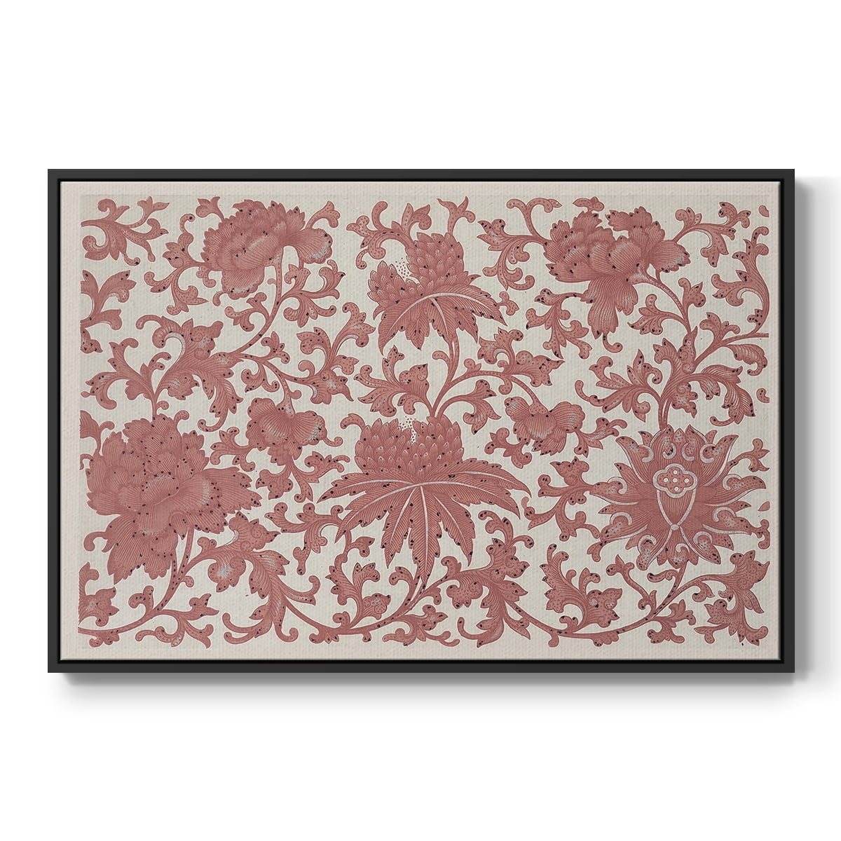Vintage Abstract Print-XXVIII Framed in Black Wood Gallery Wrapped Canvas 25 in. x 37 in.