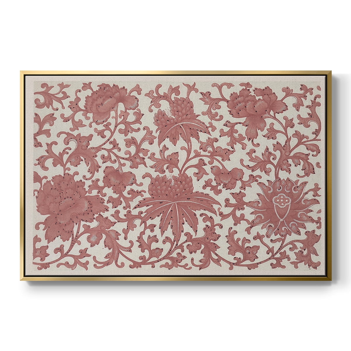 Vintage Abstract Print-XXVIII Framed in Gold Wood Gallery Wrapped Canvas 17 in. x 25 in.
