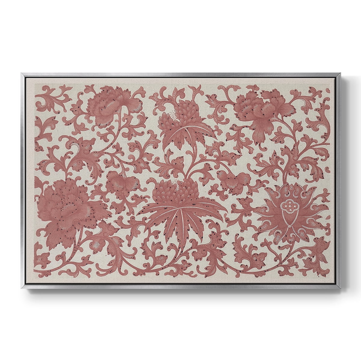Vintage Abstract Print-XXVIII Framed in Silver Wood Gallery Wrapped Canvas 25 in. x 37 in.