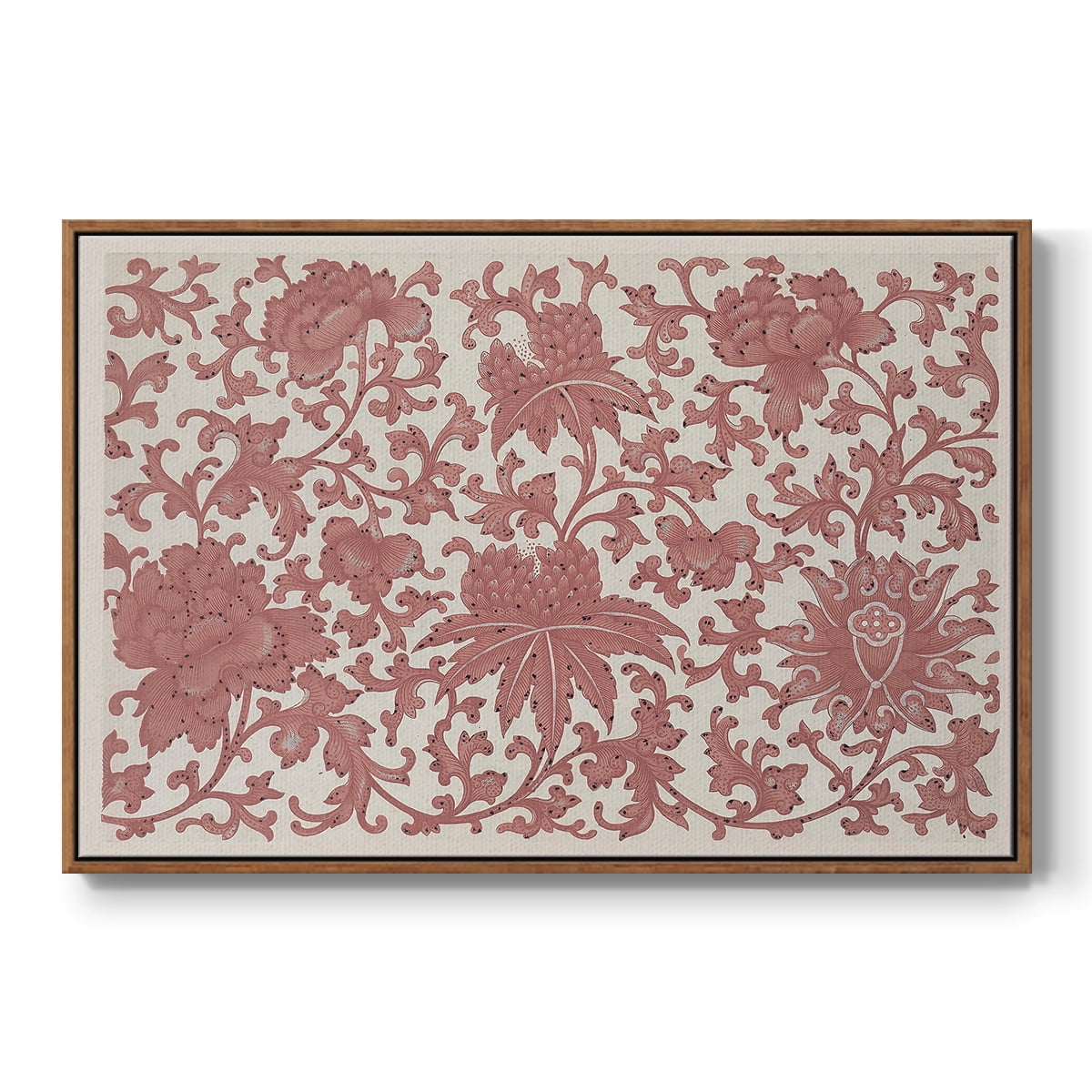 Vintage Abstract Print-XXVIII Framed in Walnut Wood Gallery Wrapped Canvas 27 in. x 41 in.