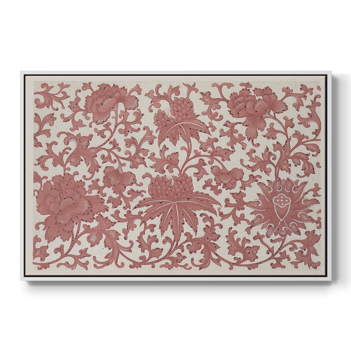 Vintage Abstract Print-XXVIII Framed in White Wood Gallery Wrapped Canvas 25 in. x 37 in.