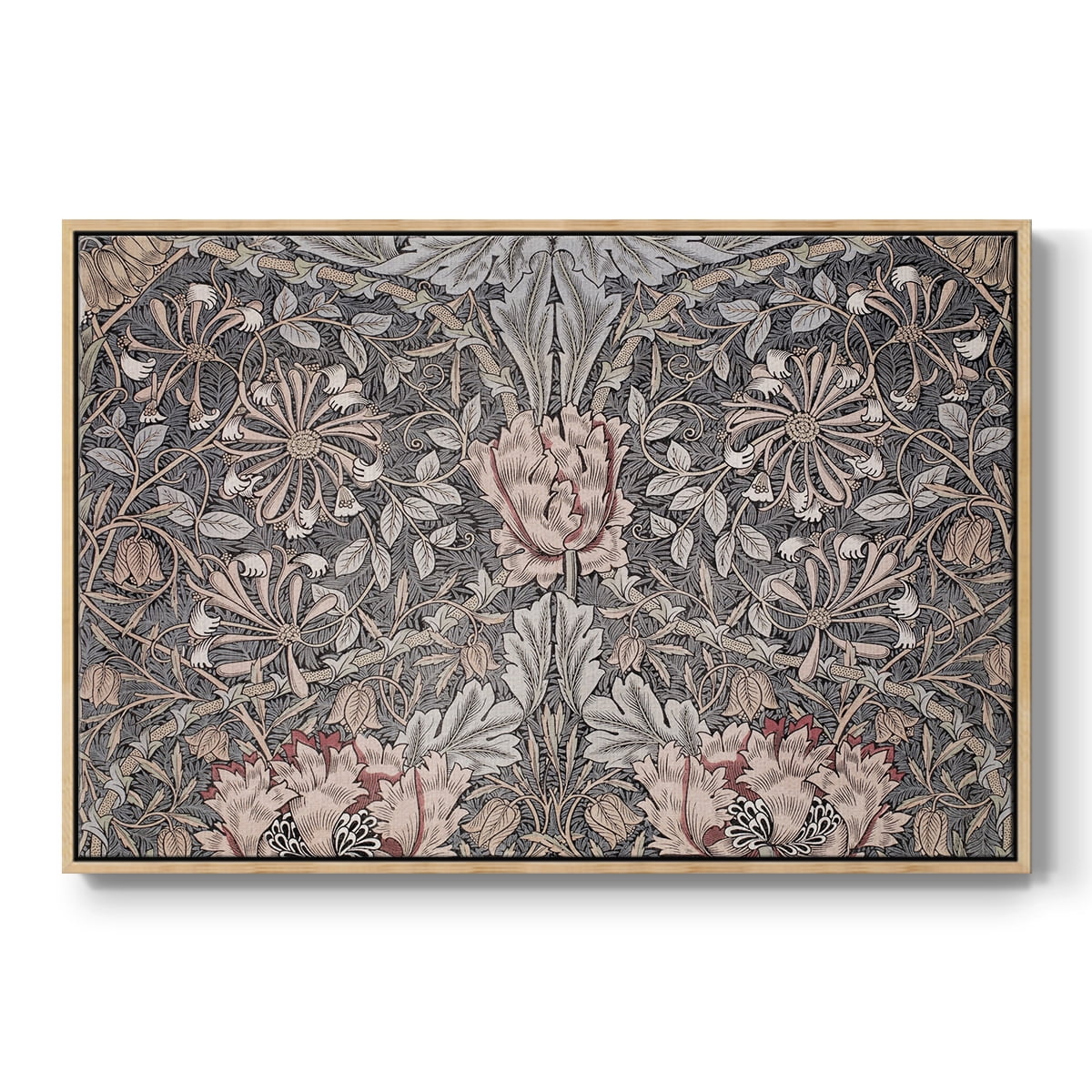 Vintage Abstract Print-XXX Framed in Natural Wood Wood Gallery Wrapped Canvas 27 in. x 41 in.