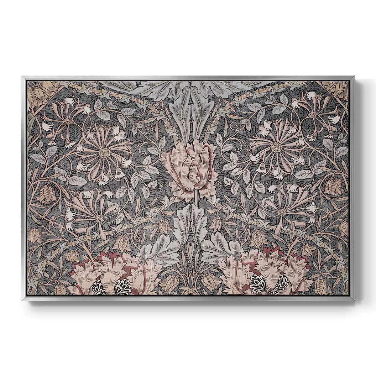 Vintage Abstract Print-XXX Framed in Silver Wood Gallery Wrapped Canvas 17 in. x 25 in.