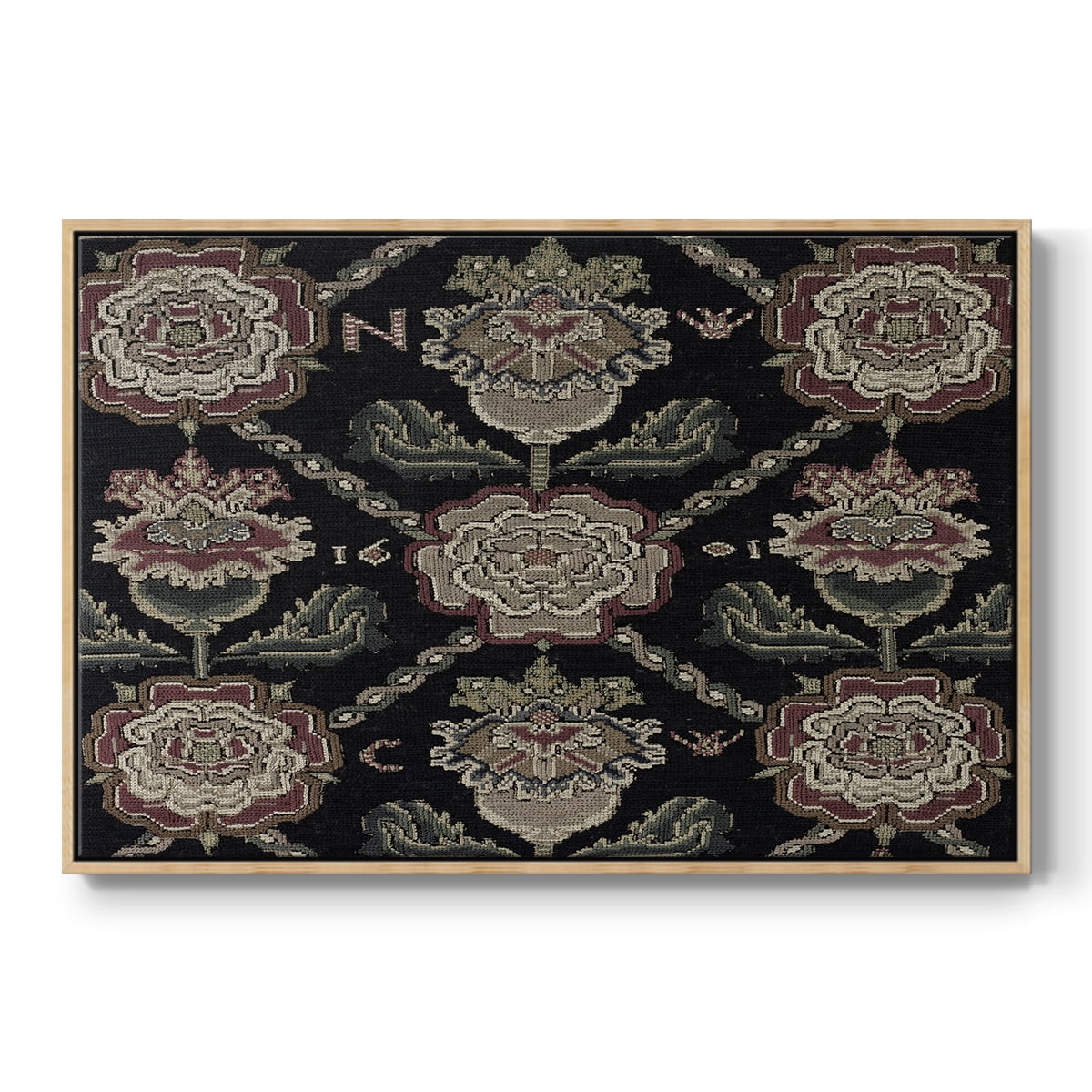 Vintage Abstract Print-XXXI Framed in Natural Wood Wood Gallery Wrapped Canvas 17 in. x 25 in.