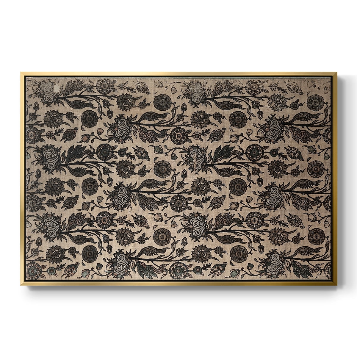 Vintage Abstract Print-XXXII Framed in Gold Wood Gallery Wrapped Canvas 27 in. x 41 in.