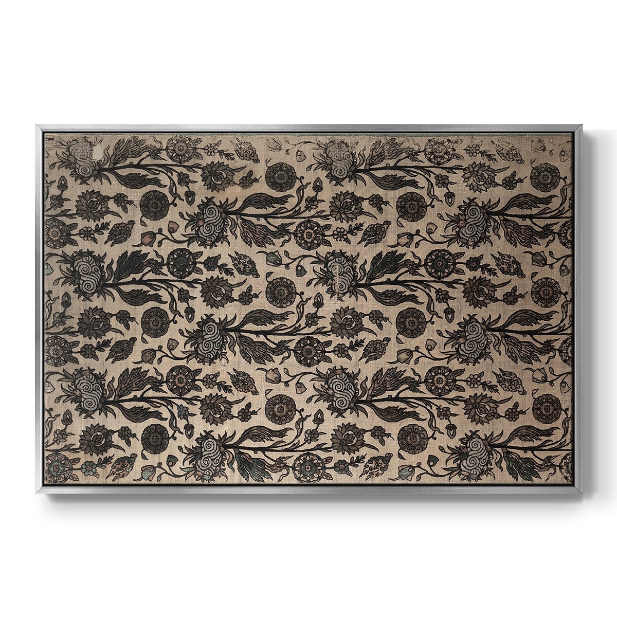 Vintage Abstract Print-XXXII Framed in Silver Wood Gallery Wrapped Canvas 17 in. x 25 in.