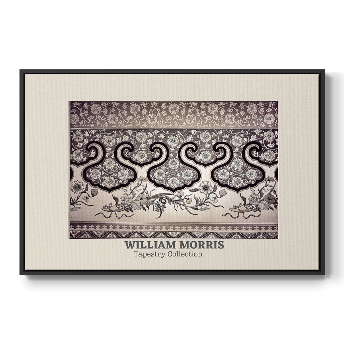 Vintage Abstract Print-XXXIII Framed in Black Wood Gallery Wrapped Canvas 17 in. x 25 in.