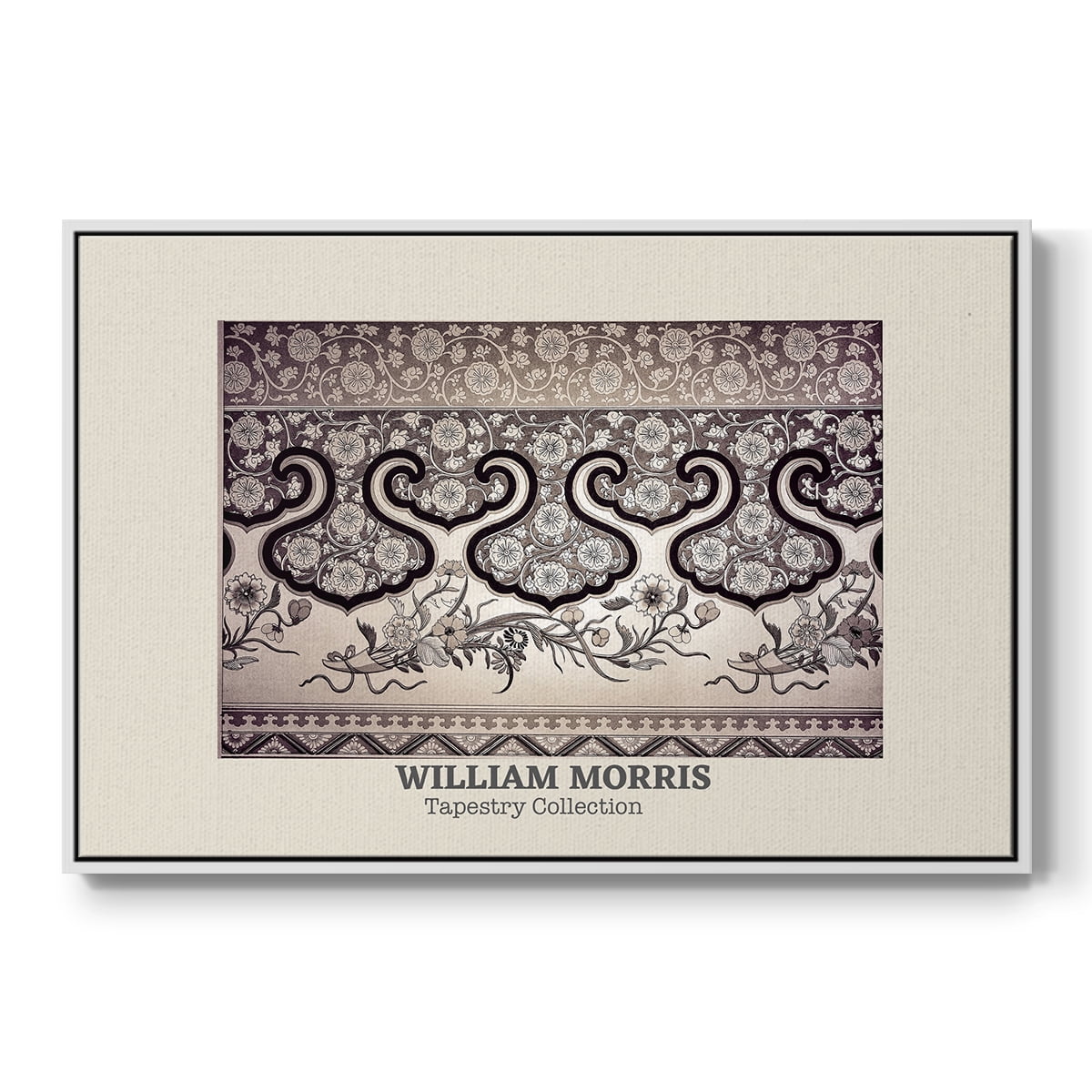 Vintage Abstract Print-XXXIII Framed in White Wood Gallery Wrapped Canvas 27 in. x 41 in.