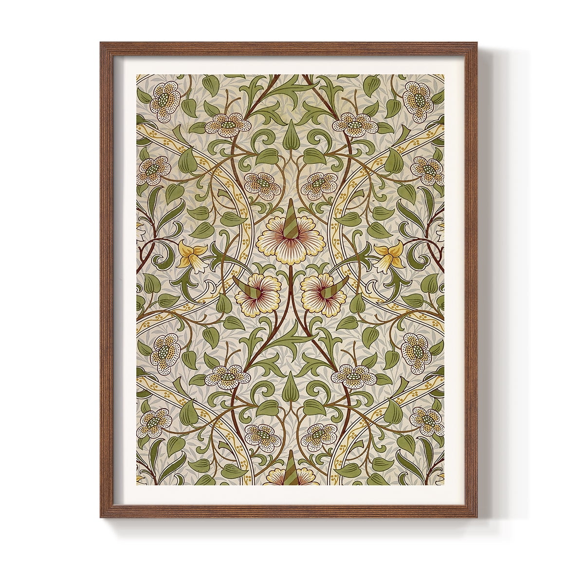 Vintage Abstract Print XXXIV - 10in. x 8in. Vintage Framed Print in Walnut Wood Frame