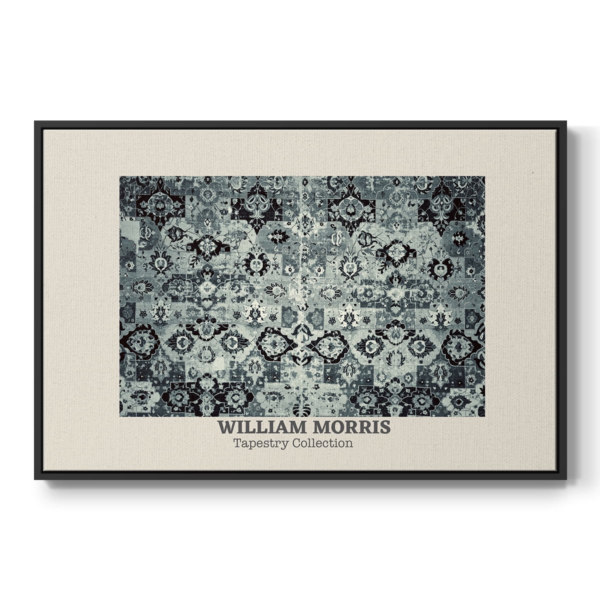 Vintage Abstract Print-XXXIV Framed in Black Wood Gallery Wrapped Canvas 27 in. x 41 in.