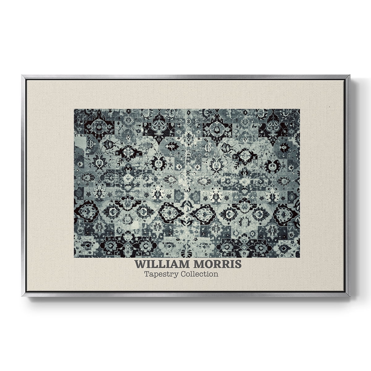 Vintage Abstract Print-XXXIV Framed in Silver Wood Gallery Wrapped Canvas 17 in. x 25 in.