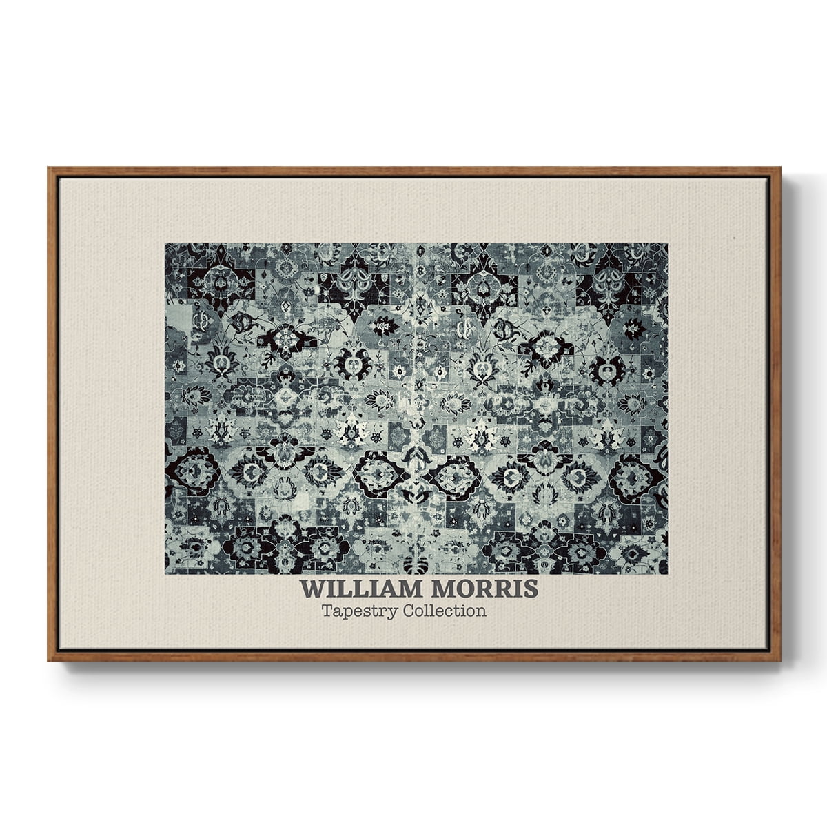 Vintage Abstract Print-XXXIV Framed in Walnut Wood Gallery Wrapped Canvas 17 in. x 25 in.