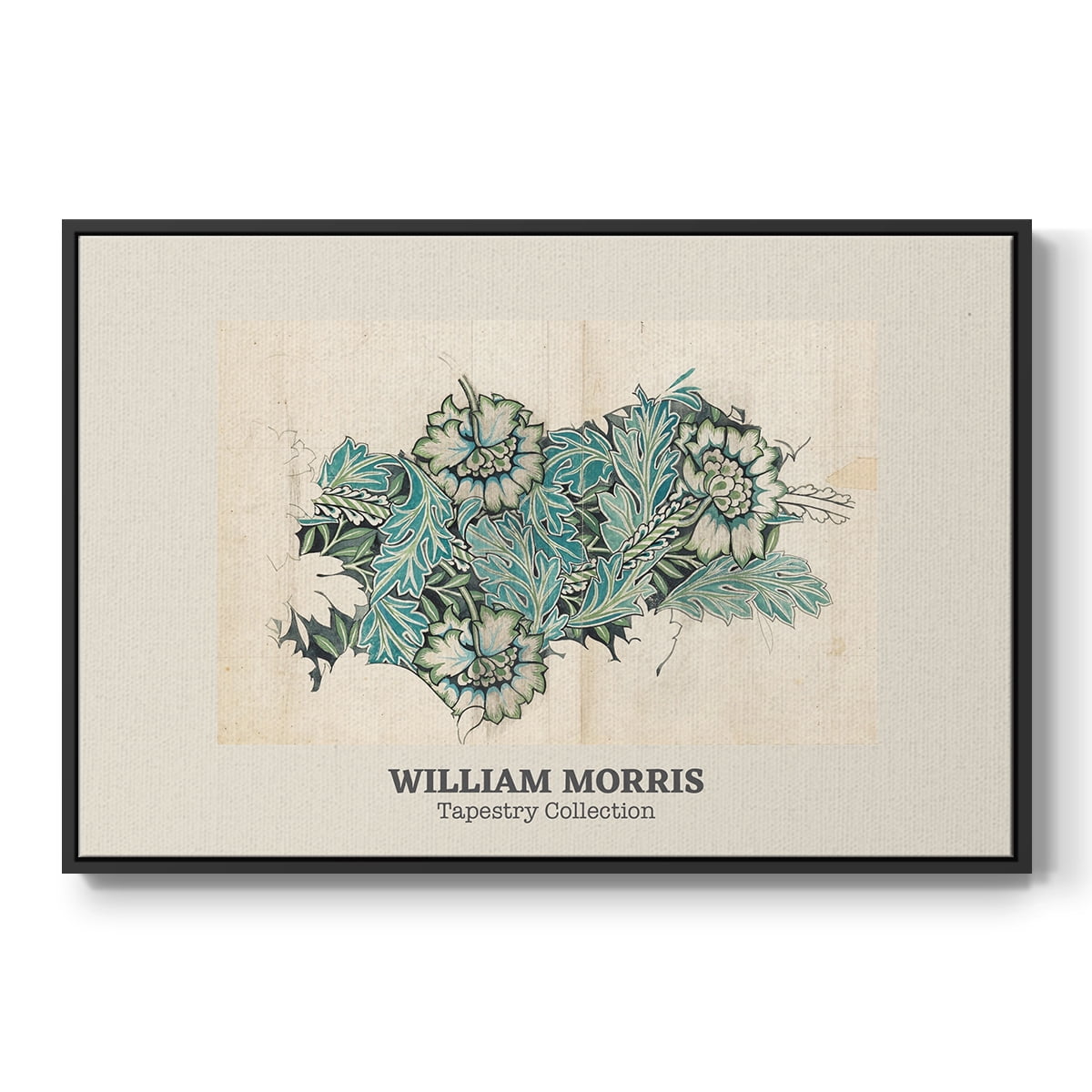 Vintage Abstract Print-XXXIX Framed in Black Wood Gallery Wrapped Canvas 27 in. x 41 in.