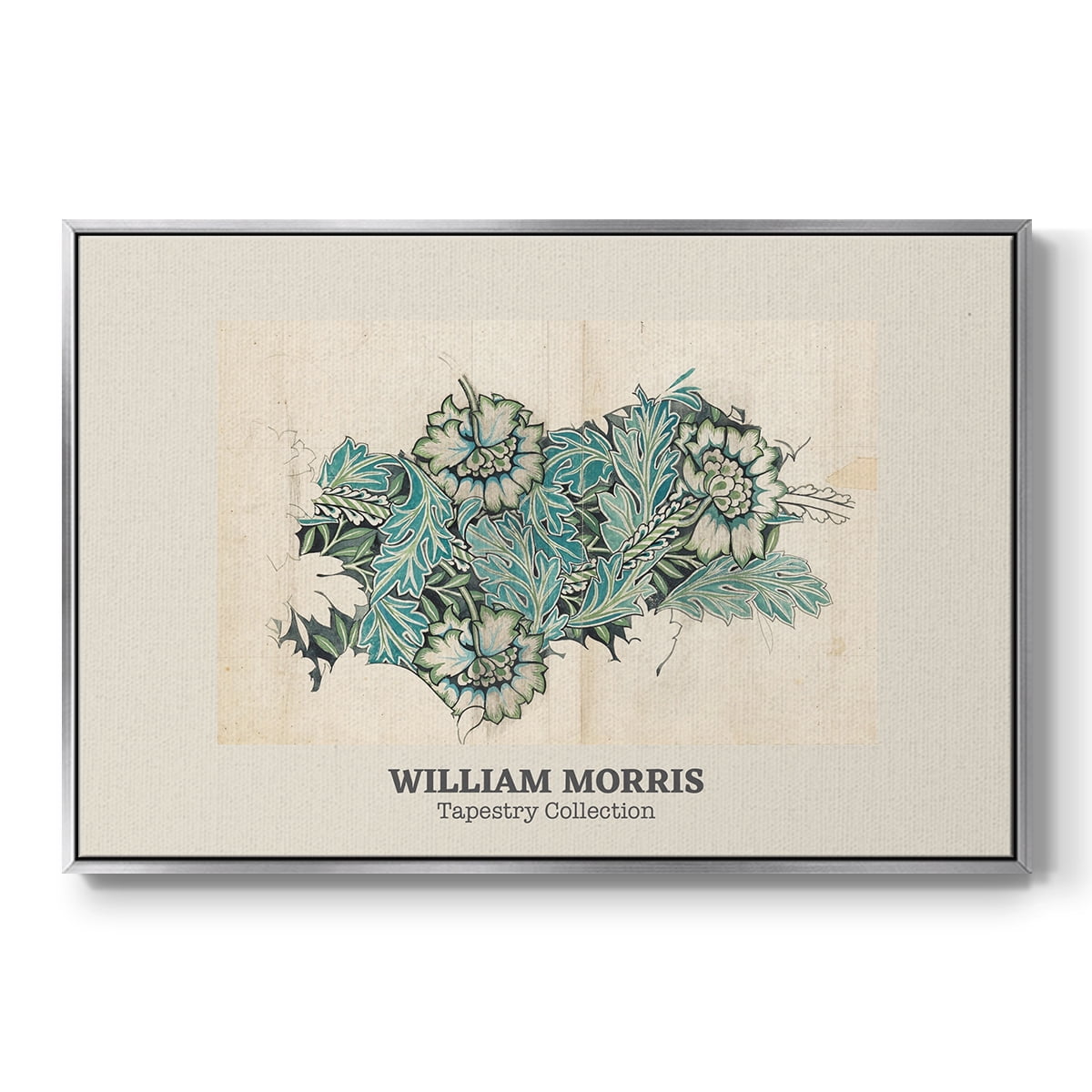 Vintage Abstract Print-XXXIX Framed in Silver Wood Gallery Wrapped Canvas 27 in. x 41 in.