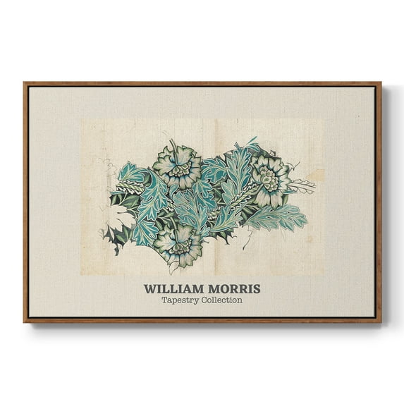 Vintage Abstract Print-XXXIX Framed in Walnut Wood Gallery Wrapped Canvas 17 in. x 25 in.