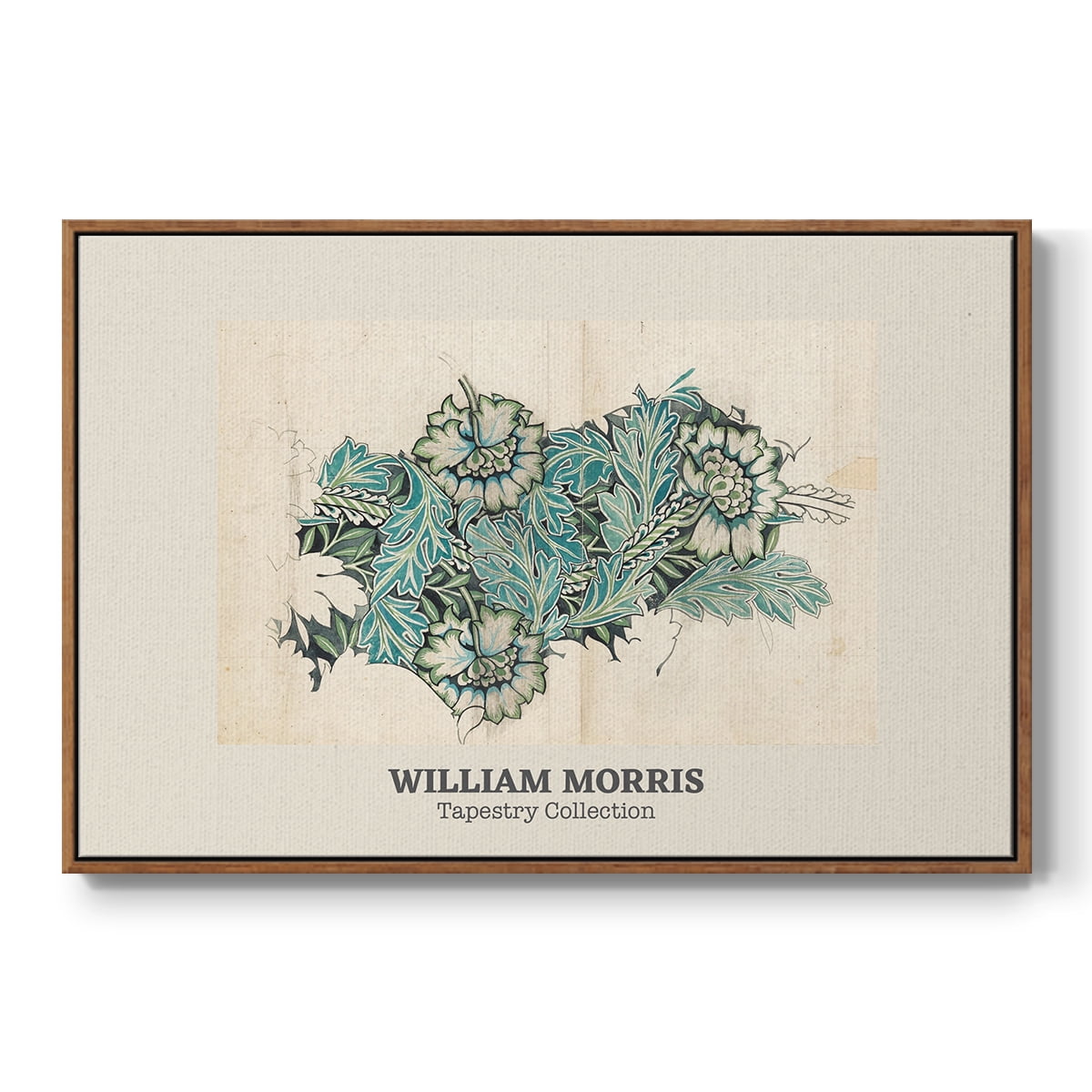 Vintage Abstract Print-XXXIX Framed in Walnut Wood Gallery Wrapped Canvas 25 in. x 37 in.