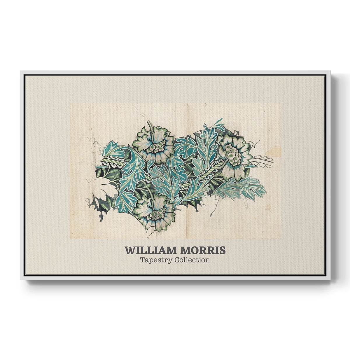 Vintage Abstract Print-XXXIX Framed in White Wood Gallery Wrapped Canvas 17 in. x 25 in.