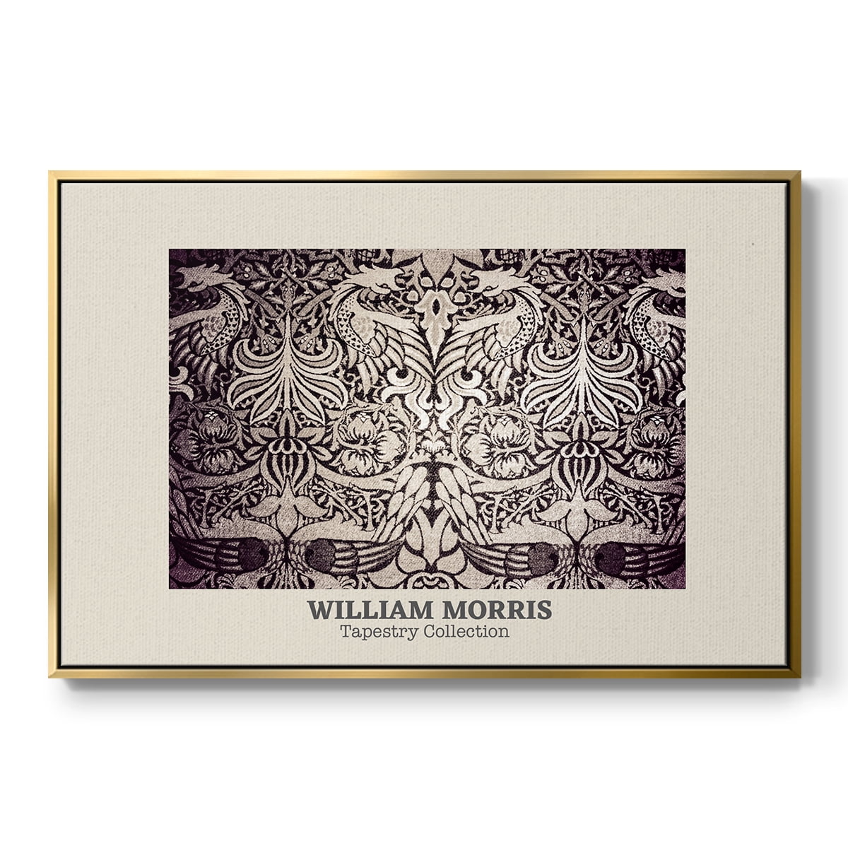 Vintage Abstract Print-XXXVI Framed in Gold Wood Gallery Wrapped Canvas 17 in. x 25 in.