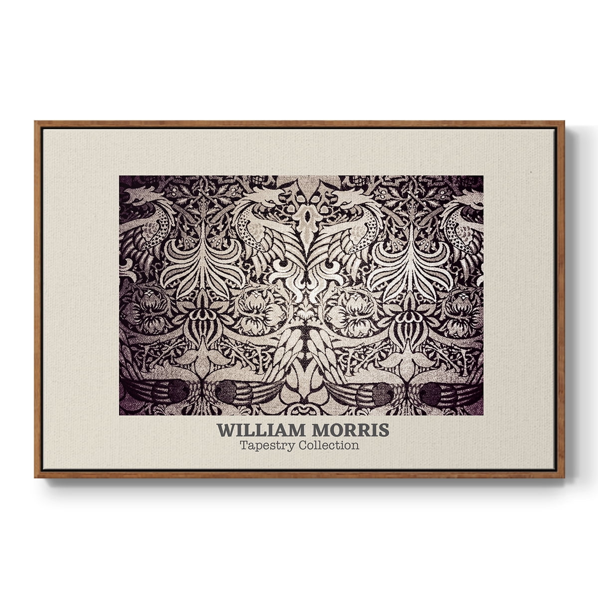 Vintage Abstract Print-XXXVI Framed in Walnut Wood Gallery Wrapped Canvas 25 in. x 37 in.