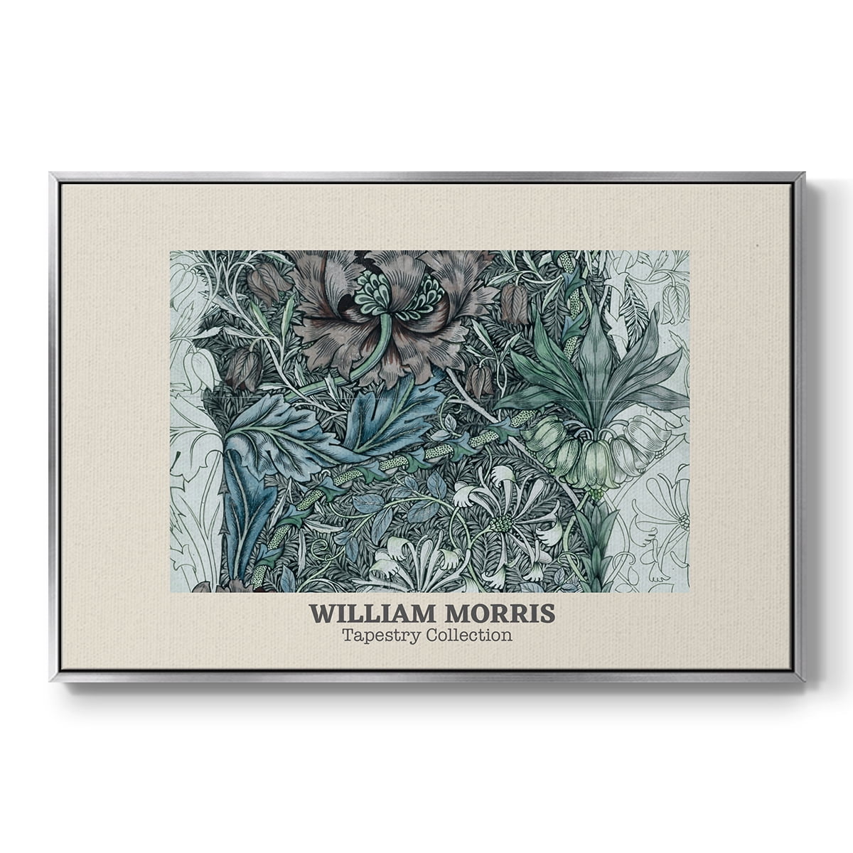 Vintage Abstract Print-XXXVII Framed in Silver Wood Gallery Wrapped Canvas 25 in. x 37 in.
