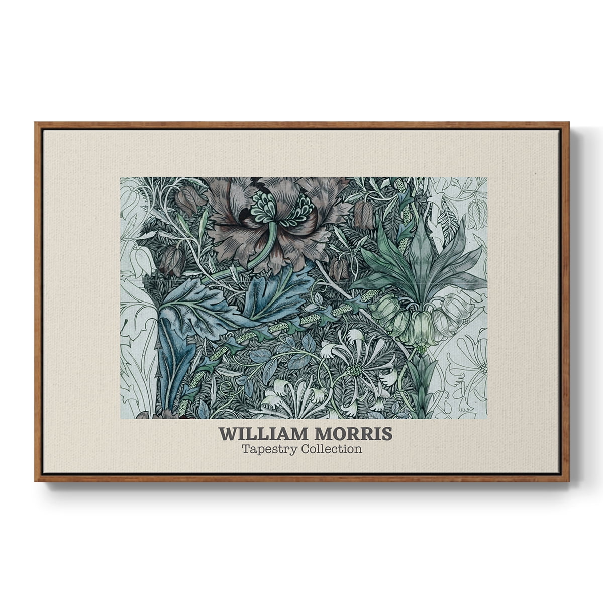 Vintage Abstract Print-XXXVII Framed in Walnut Wood Gallery Wrapped Canvas 27 in. x 41 in.