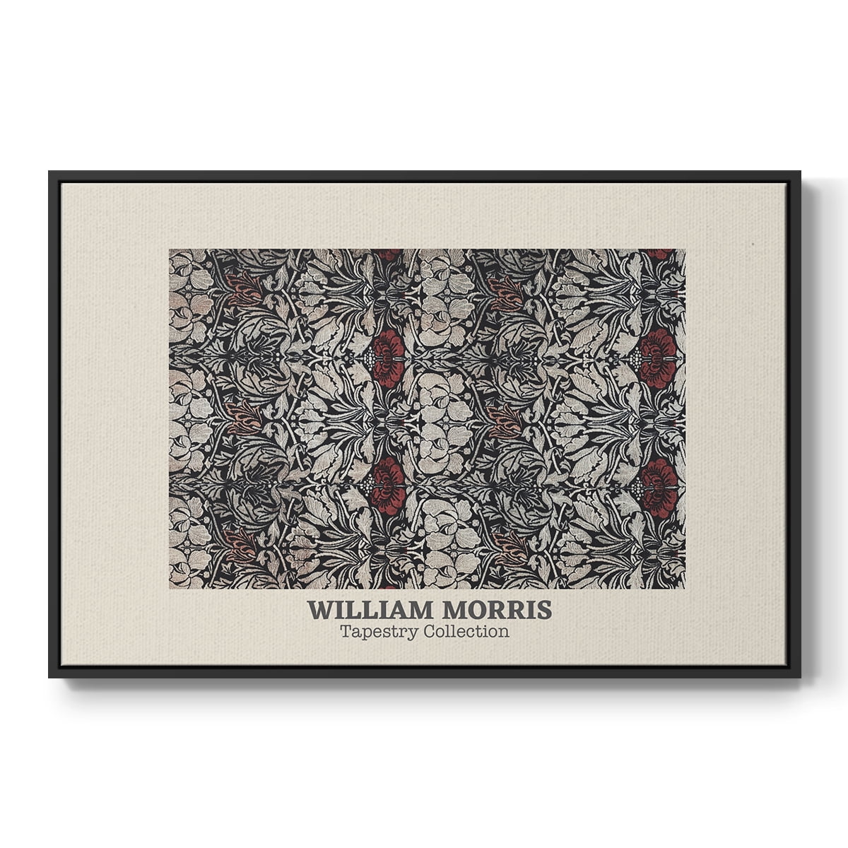Vintage Abstract Print-XXXVIII Framed in Black Wood Gallery Wrapped Canvas 25 in. x 37 in.