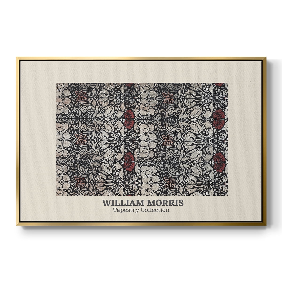 Vintage Abstract Print-XXXVIII Framed in Gold Wood Gallery Wrapped Canvas 27 in. x 41 in.