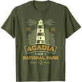 thumbnail image 1 of Vintage Acadia National Park Lighthouse Unisex T-Shirt for Men Women Kids Toddler,Military Green Color,Size 3XL, 1 of 5