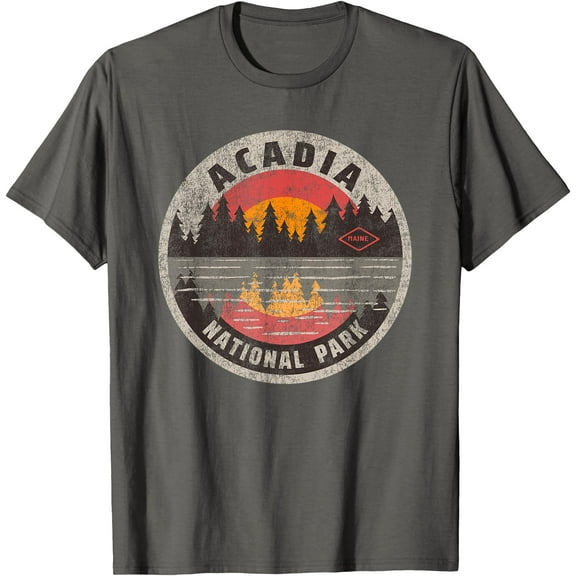 Vintage Acadia National Park Maine Camping Hiking Unisex T-Shirt for Men Women Kids Toddler