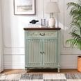 thumbnail image 1 of Ahokua Vintage Accent Cabinet with Floral Carved Doors, Drawer and 1 Adjustable Shelf, Sage Green, 1 of 8