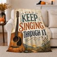 thumbnail image 1 of Vintage Acoustic Guitar Keep Singing Text Distressed Parchment, Cozy Friendship Quote Scene, Warm Flannel Blanket for Living Room and Reading Nook, Art Lovers Friendship Gift, Artistic Home Decor, 1 of 9