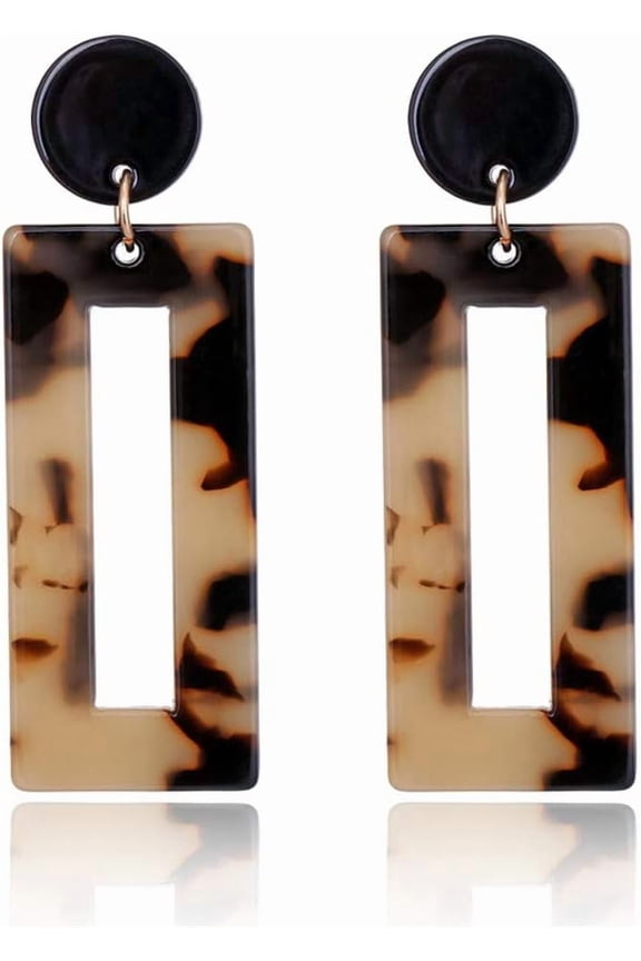 Vintage Acrylic  Hoop Earrings for Women Punk Resin Tortoiseshell Dangle Earrings for Women Jewelry Accessories(light brown)