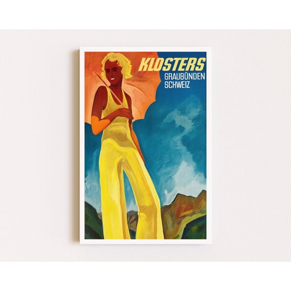 Vintage Ad Travel Poster, Colorful Retro Wall Art , Poster Print Only