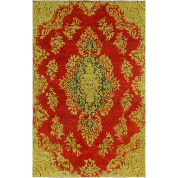 Vintage Adilelma Red/Gold Rug, 6'2" x 9'9"